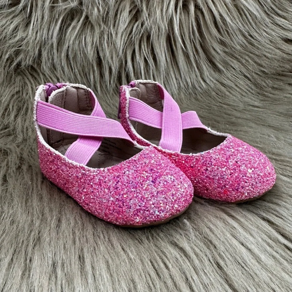 A Bear Co Pink Glitter Ballet Flats Toddler Size 5